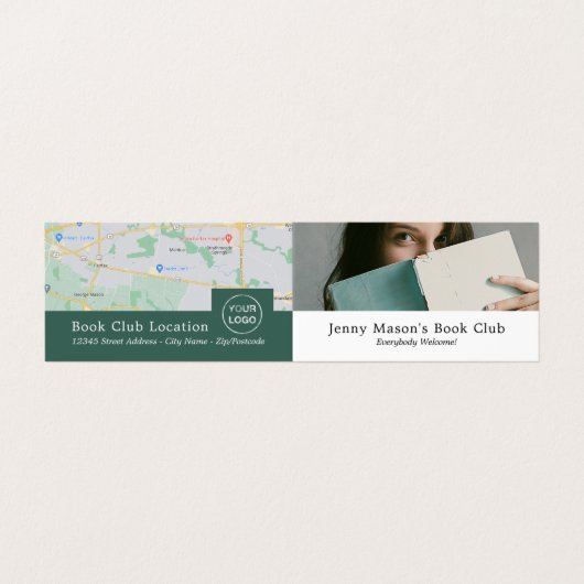 Vrouw Reader, Book Club Gedetailleerd Visitekaartje (Buitenkant ongevouwen)