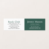 Vrouw Reader, Book Club Gedetailleerd Visitekaartje (Binnenkant ongevouwen)