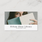 Vrouw Reader, Librarian, Library Visitekaartje (Voorkant)