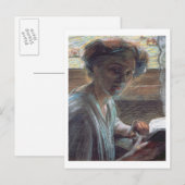 Vrouw Reading, 1909 (olie op doek) Briefkaart (Voorkant / Achterkant)