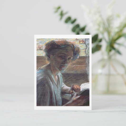 Vrouw Reading, 1909 (olie op doek) Briefkaart (Staand voorkant)