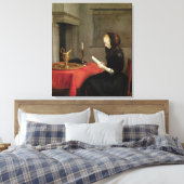 Vrouw Reading, c.1662 Canvas Afdruk (Insitu (Slaapkamer))