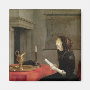 Vrouw Reading, c.1662 Magneet