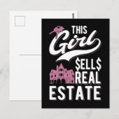 Vrouw Real Estate Agent Funny Broker Girl Briefkaart (Voorkant / Achterkant)