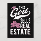 Vrouw Real Estate Agent Funny Broker Girl Briefkaart (Voorkant)