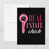 Vrouw Real Estate Agent Funny Estate Broker Briefkaart (Voorkant / Achterkant)