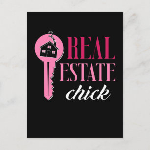 Vrouw Real Estate Agent Funny Estate Broker Briefkaart