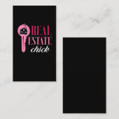Vrouw Real Estate Agent Funny Estate Broker Visitekaartje (Voorkant / Achterkant)