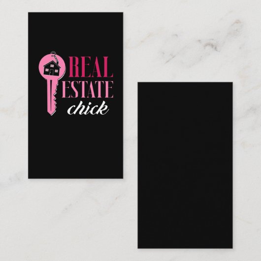 Vrouw Real Estate Agent Funny Estate Broker Visitekaartje (Voorkant / Achterkant)
