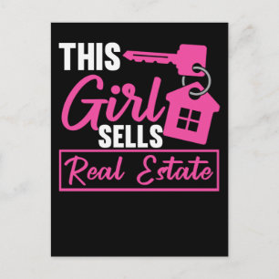 Vrouw Real Estate Agent Girl Property Investor Briefkaart