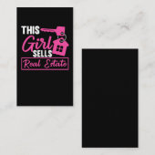 Vrouw Real Estate Agent Girl Property Investor Visitekaartje (Voorkant / Achterkant)