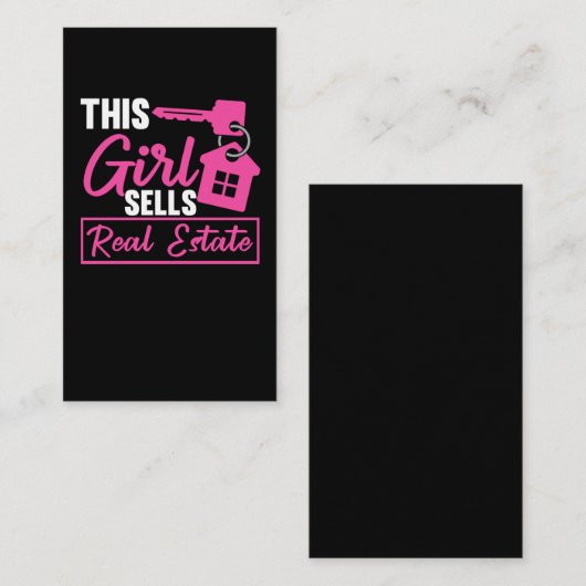 Vrouw Real Estate Agent Girl Property Investor Visitekaartje (Voorkant / Achterkant)