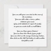 Vrouw Rechter Stick Figuur Uitnodiging (Achterkant)