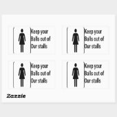 Vrouw rechts, badkamer sticker, rechthoekige sticker (Vel)