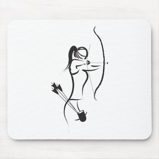 Vrouw Recurve Archer Muismat (Voorkant)
