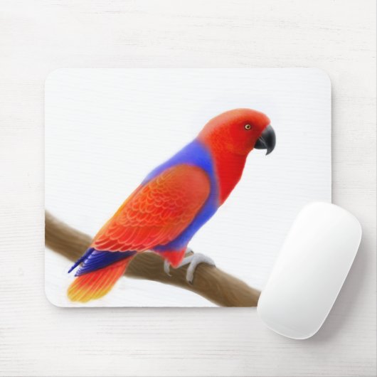 Vrouw Red Eclectus Parrot Mousepad Muismat (Met muis)