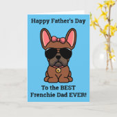 Vrouw Red Fawn Franse bulldog-Vaderdag Kaart (Gele Bloem)