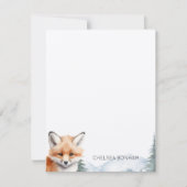 Vrouw Red Fox welp in bos Waterverf Notitiekaartje (Voorkant)