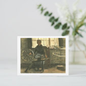 Vrouw Reeling Yarn (F1139) Van Gogh Fine Art Briefkaart (Staand voorkant)