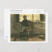 Vrouw Reeling Yarn (F1139) Van Gogh Fine Art Briefkaart (Voorkant / Achterkant)