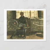 Vrouw Reeling Yarn (F1139) Van Gogh Fine Art Briefkaart (Voorkant)