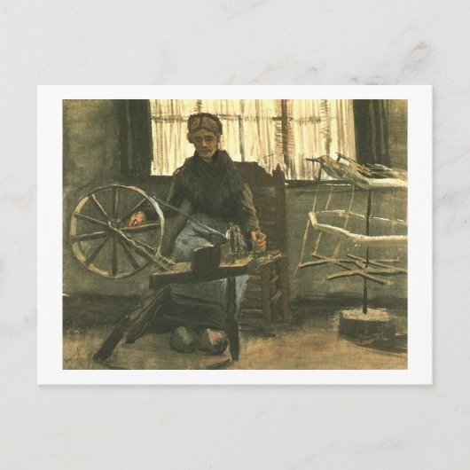Vrouw Reeling Yarn (F1139) Van Gogh Fine Art Briefkaart (Voorkant)