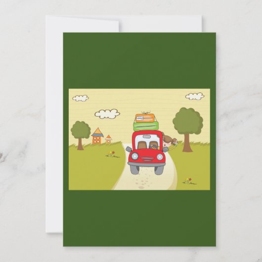 Vrouw reist per auto kaart (Voorkant)