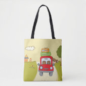 Vrouw reist per auto tote bag (Voorkant)