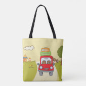 Vrouw reist per auto tote bag (Achterkant)