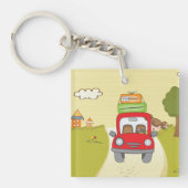 Vrouw reizen per auto sleutelhanger (Voorkant)