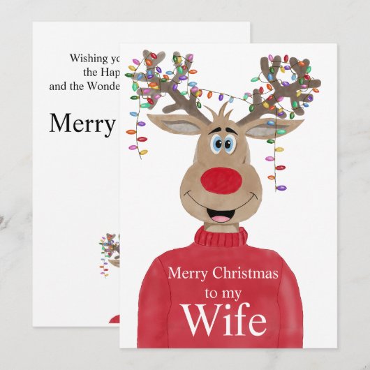 Vrouw Rendier Kerst  Feestdagenkaart (Voorkant / Achterkant)