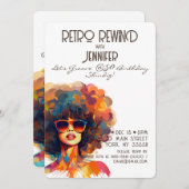 Vrouw Retro Terugspoelen 50e Verjaardag Shindig Pa Kaart (Voorkant / Achterkant)