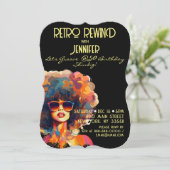 Vrouw Retro Terugspoelen 50e Verjaardag Shindig Pa Kaart (Staand voorkant)