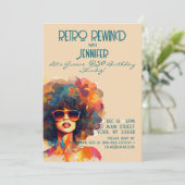 Vrouw Retro Terugspoelen 50e Verjaardag Shindig Pa Kaart (Staand voorkant)