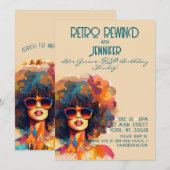 Vrouw Retro Terugspoelen 50e Verjaardag Shindig Pa Kaart (Voorkant / Achterkant)