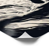 Vrouw ridder rijden op een paard in het bos perfect poster (Hoek)