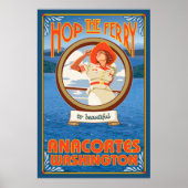 Vrouw Riding Ferry - Anacortes Washington Poster (Voorkant)