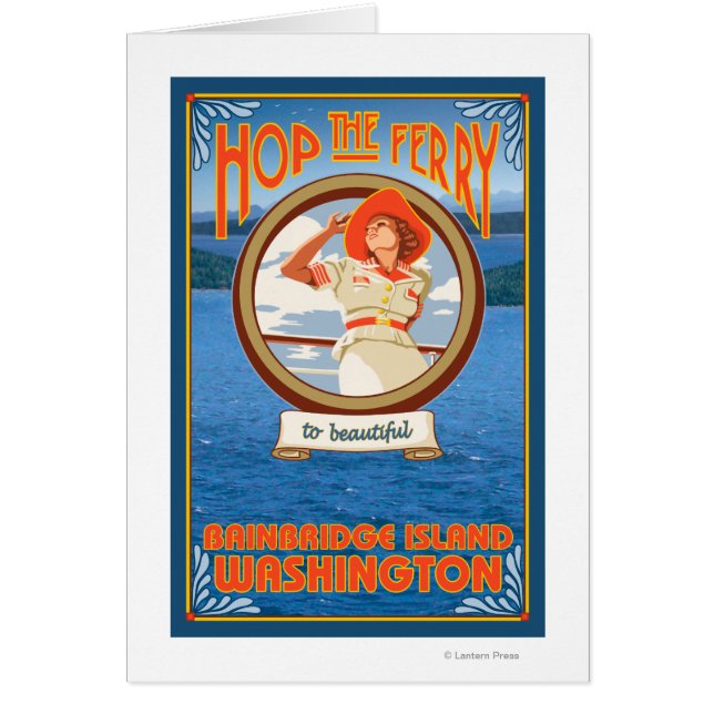 Vrouw Riding Ferry - Bainbridge Island, WA (Voorkant)
