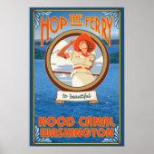 Vrouw Riding Ferry - Hood Canal, Washington Poster (Voorkant)
