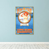 Vrouw Riding Ferry - Lopez Island, Washington Canvas Afdruk (Insitu (Houten vloer))