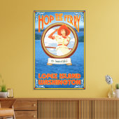 Vrouw Riding Ferry - Lopez Island, Washington Canvas Afdruk (Insitu (Woonkamer))