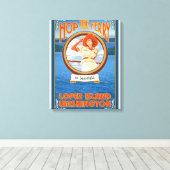 Vrouw Riding Ferry - Lopez Island, Washington Canvas Afdruk (Insitu (Houten vloer))