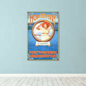 Vrouw Riding Ferry - Port Townsend Washington Canvas Afdruk (Insitu (Houten vloer))