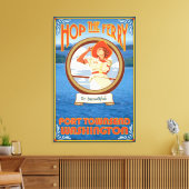 Vrouw Riding Ferry - Port Townsend Washington Canvas Afdruk (Insitu (Woonkamer))