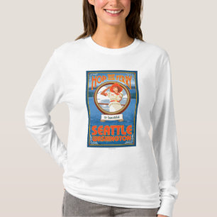 Vrouw Riding Ferry - Seattle, Washington T-shirt