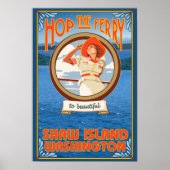 Vrouw Riding Ferry - Shaw Island, Washington Poster (Voorkant)
