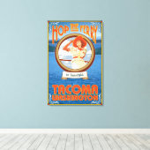 Vrouw Riding Ferry - Tacoma, Washington Canvas Afdruk (Insitu (Houten vloer))