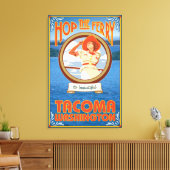 Vrouw Riding Ferry - Tacoma, Washington Canvas Afdruk (Insitu (Woonkamer))