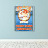 Vrouw Riding Ferry - Vashon Island, Washington Canvas Afdruk (Insitu (Houten vloer))