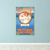 Vrouw Riding Ferry - Victoria, BC Canada Canvas Afdruk (Insitu (Houten vloer))